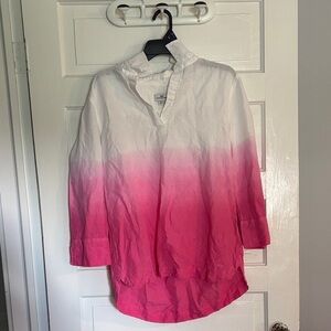 Vineyard Vines Classic Pink Ombré Linen Shirt